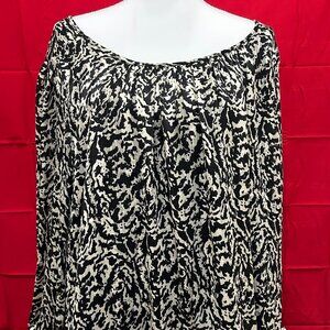 Tamara H leopard print blouse with sheer sleeves size 3X